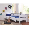 Ropa de cama infantil azul y blanco