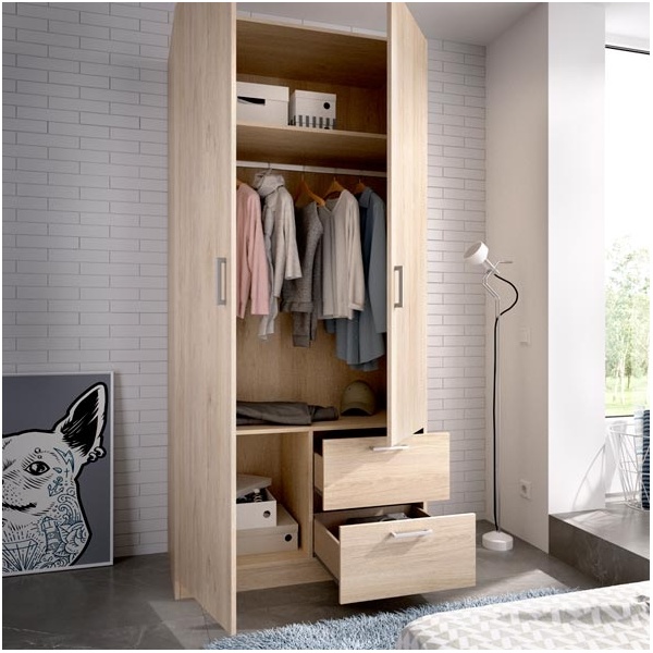 kledingkast 2 deuren en 2 lades