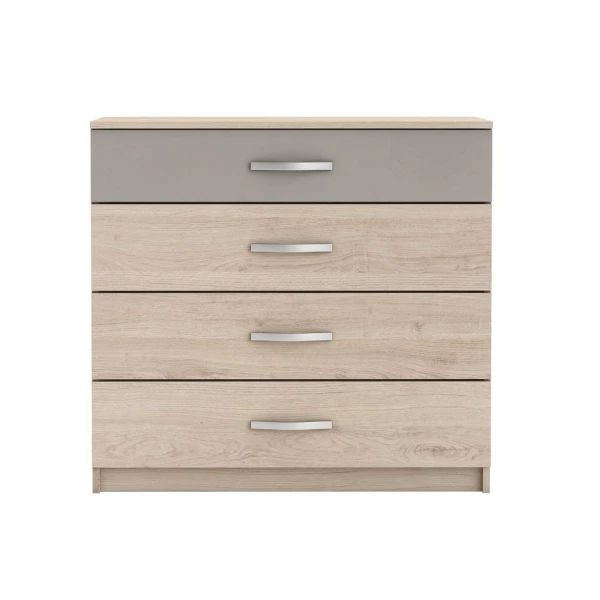 Cómoda 4 cajones bicolor