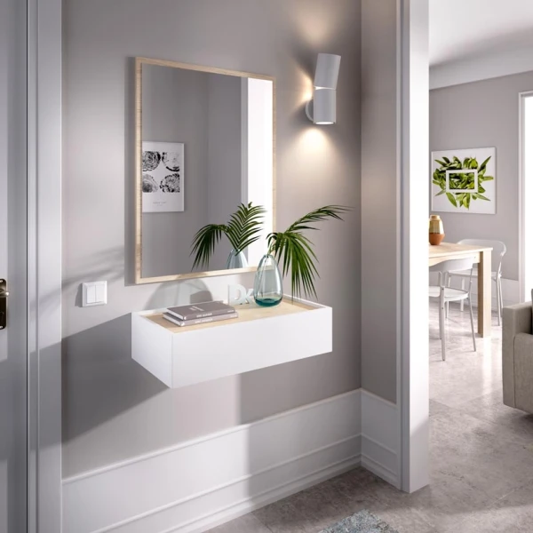 compacte spiegelingang met lade