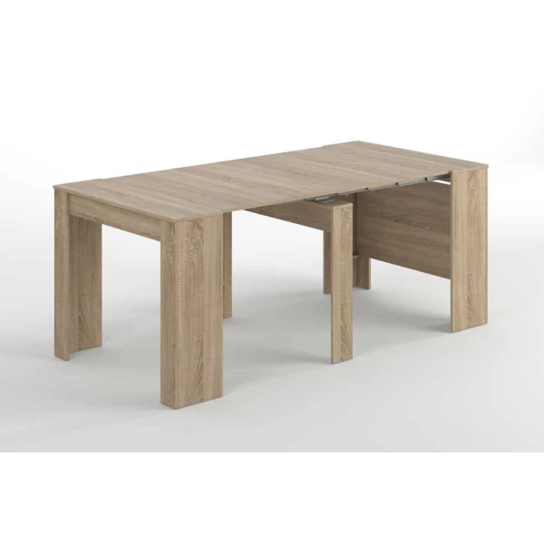 Aanpasbare tafel met 5 standen. Tot 10 personen. Uitschuifbare tafel voor gasten. Praktisch en functioneel.