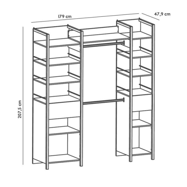 Industriële stijl kledingkast