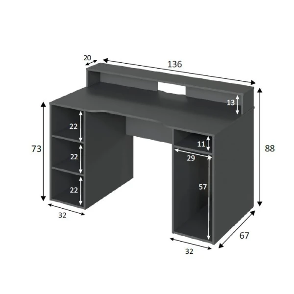 Multifunctioneel gamerbureau