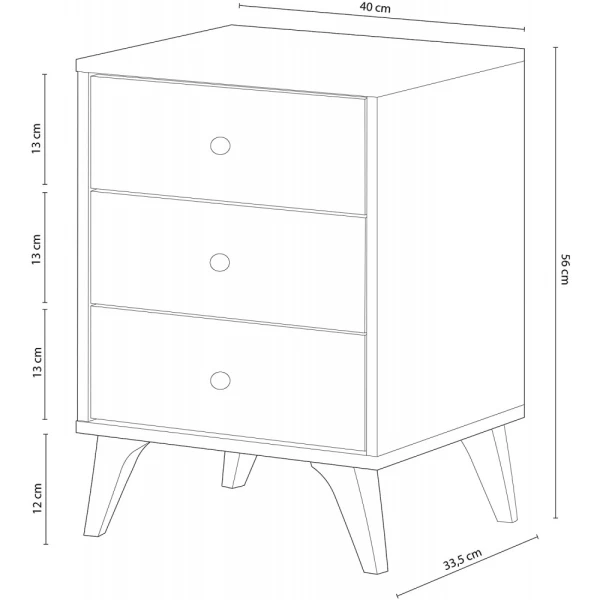 nachtkastje met lades