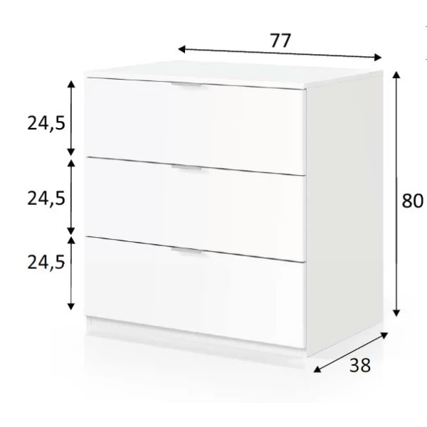 Ladekast met 3 laden