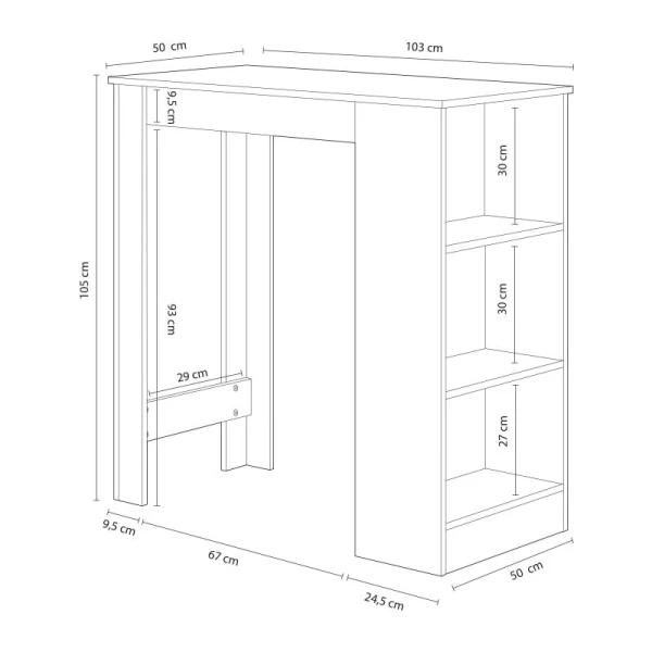 Hoge bar keukentafel