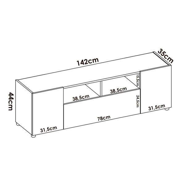 MUEBLE TV 3 PUERTAS BINDA