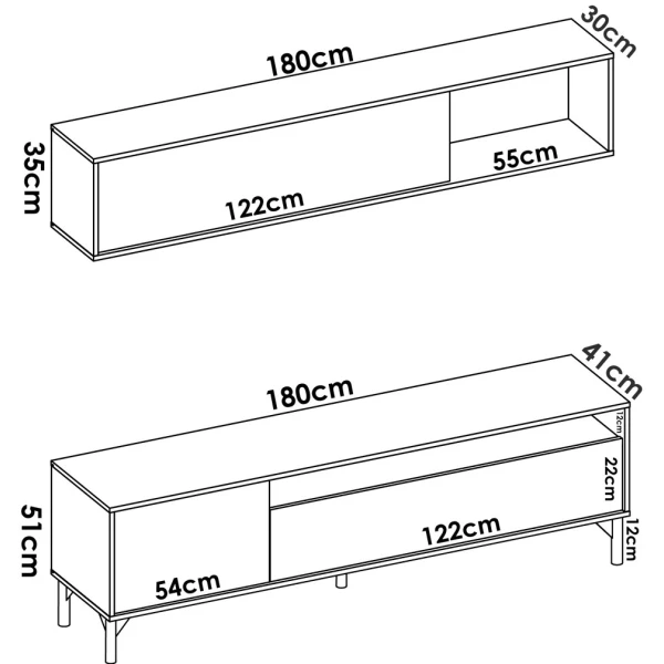 MUEBLE TV CON ESTANTE KALMA