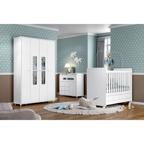 COMODA INFANTIL CON CAMBIADOR CELESTE