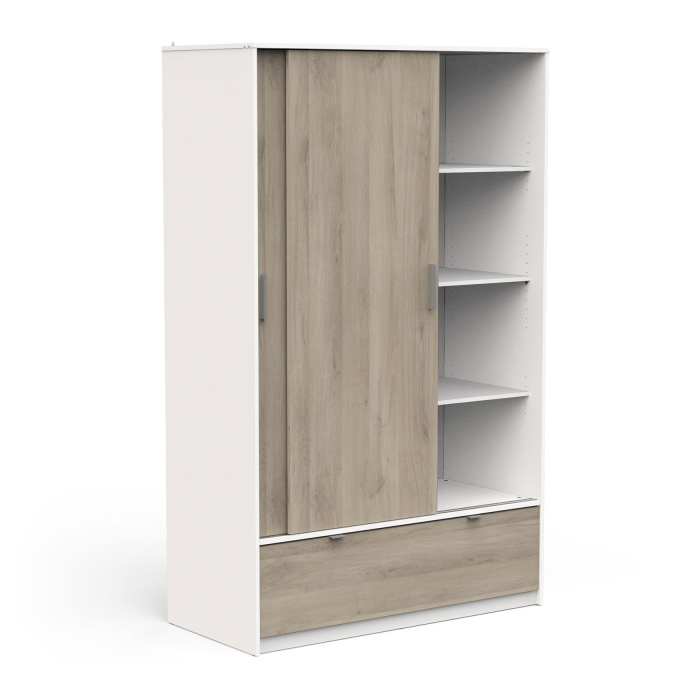 Kast met 6 deuren en 3 lades L180 cm wit - PEROLI