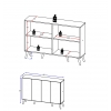 Afmetingen van het dressoir 