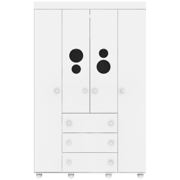 Kinderkast BUBBLES wit met open deuren en lades, modern en praktisch ontwerp