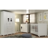 Kinderkast BUBBLES wit met 4 deuren en 3 lades, modern design en veel opbergruimte