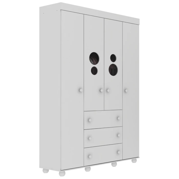 Witte kinder kast BUBBLES in babykamer, modern decoratief geheel