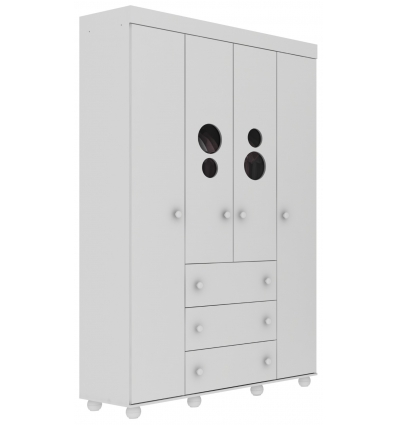 Witte kinder kast BUBBLES in babykamer, modern decoratief geheel