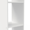 Detail van DELTA witte kast met stevige planken, gladde afwerking en modern design.