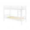Wit houten Atlas Vicawu stapelbed met ladder en lattenbodem, ideaal voor moderne functionele ruimtes