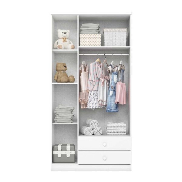 Mint Kinderkast in ingerichte kinderkamer, hout-wit ontwerp voor moderne kindersfeer.