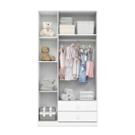 Mint Kinderkast in ingerichte kinderkamer, hout-wit ontwerp voor moderne kindersfeer.