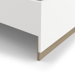 Detail van hout in natuurlijke eiken afwerking voor Nord bed, hoogwaardige textuur