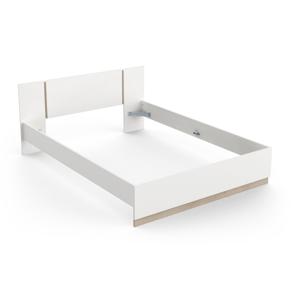 Nord bedframe met houten poten, minimalistisch en stevig ontwerp in eiken