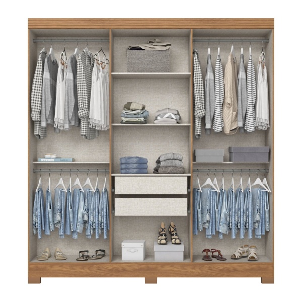 Interieur Wilsor kledingkast 6 deuren met rails, planken en lades, grote opbergruimte
