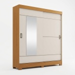 Kast met schuifdeuren, spiegel en laden. 163 x 48,5 x 200 cm