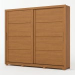 Genius kledingkast met schuifdeuren in kaneeleiken, elegant design en grote capaciteit