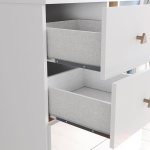 Gamil Vicawu kinderkast met 4 deuren, ruime laden en moderne witte afwerking