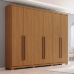 Moderne Blenda Vicawu 6-deurs kledingkast in eikenhout look voor stijlvolle slaapkamers